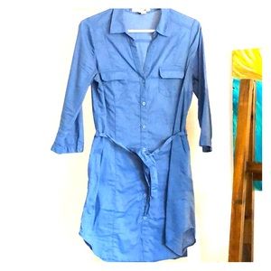 Button up summer shirt dress for work and casual